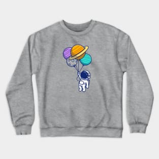 Astronaut holding planets Crewneck Sweatshirt